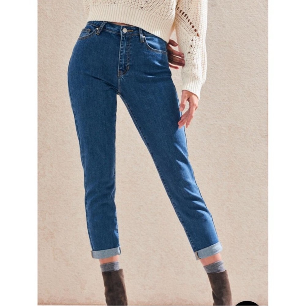 Pacsun Mom Jeans Blue High Rise Cropped Size 26